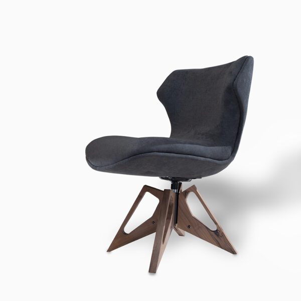The Bruno armchair in fabric, featuring a modern design with soft upholstery and a clean, minimalistic aesthetic.