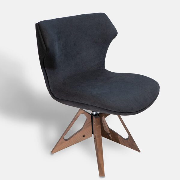 The Bruno armchair in black fabric, offering a sleek and contemporary design, perfect for modern living spaces.