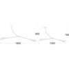 Disegno tecnico che mostra le misure di due lampade a soffitto Calla, fornendo dettagli precisi per l’installazione.