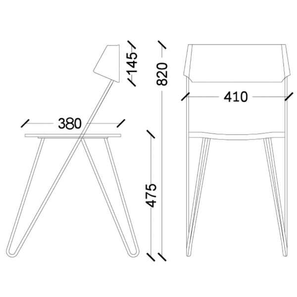 Schéma technique indiquant les dimensions précises du design du meuble Ibsen pour une compréhension et une installation optimales