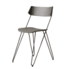 Ibsen One, Italian dining chairs Design, Anthracite grey lacquered chair, side view