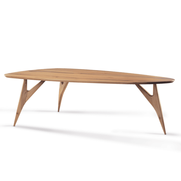 Table à manger Ted Masterpiece en noyer avec un design raffiné et contemporain, mettant en valeur l’excellence du bois massif et une esthétique moderne.