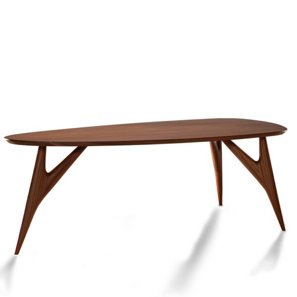 Table Ted Masterpiece en acajou, avec un design moderne et élégant, mettant en valeur la beauté naturelle du bois.