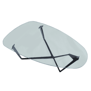 Tavolino in vetro per salotto Ted Crystal di Greyge, design raffinato con piano in cristallo di lusso e base minimalista.